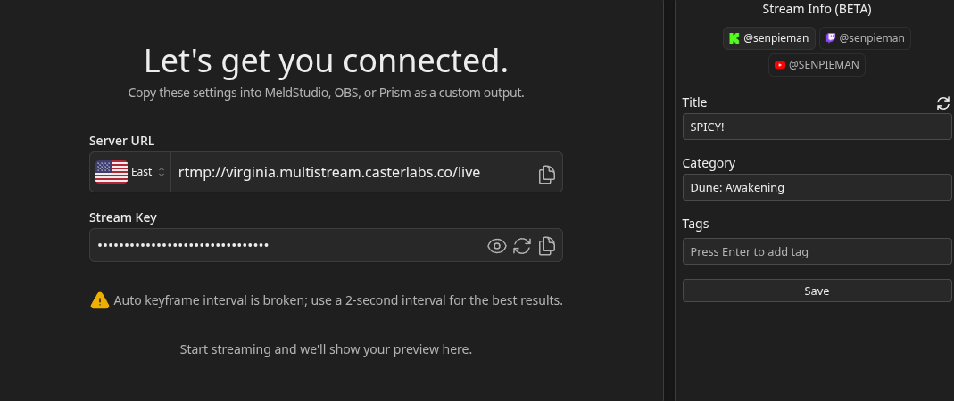 Stream Info Dashboard