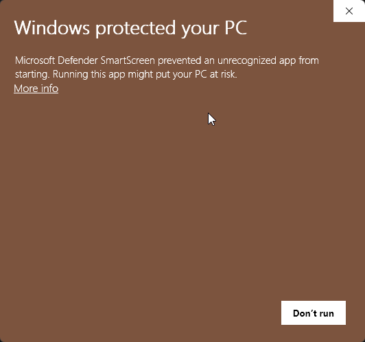 SmartScreen Prompt